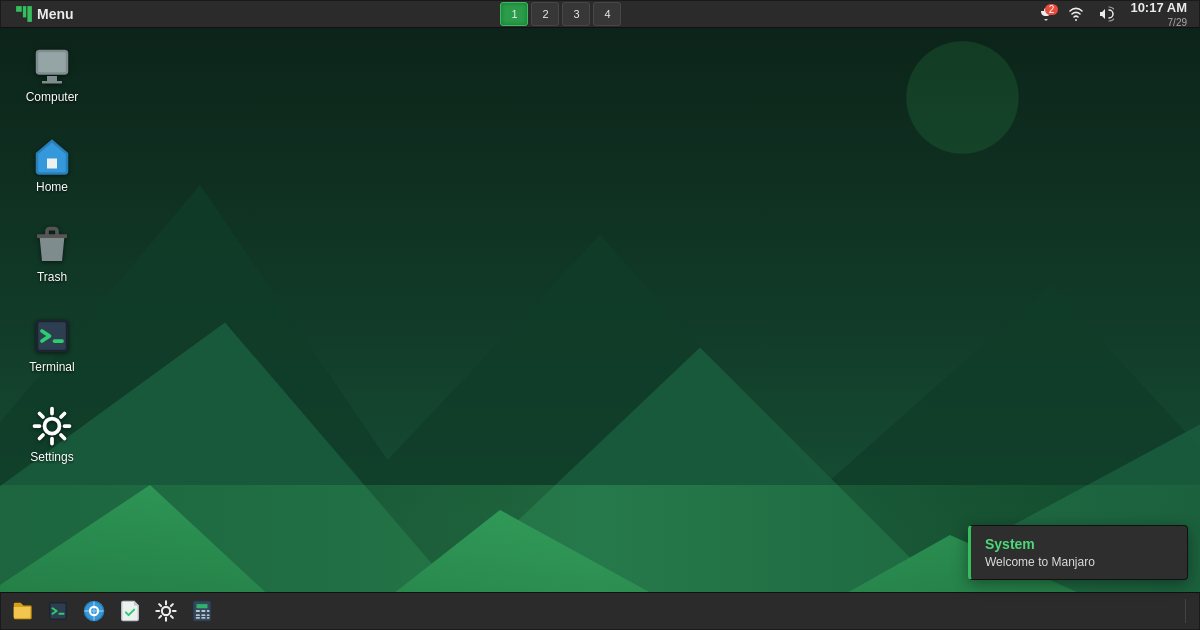 Screenshot of the Manjaro Desktop Emulator demo