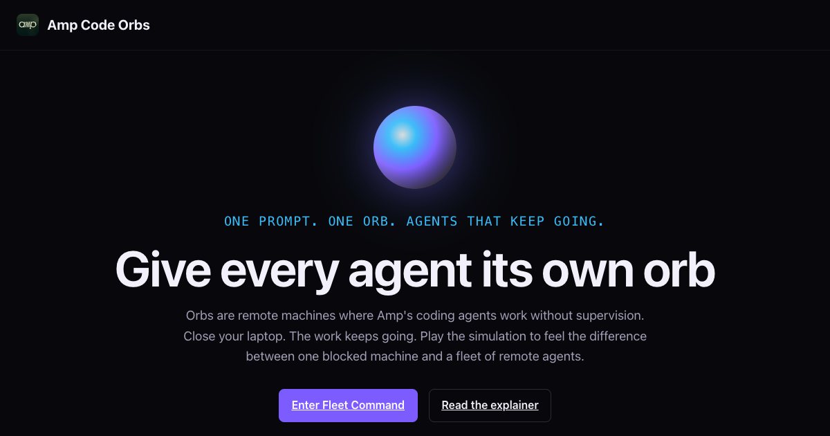 Screenshot of the Amp Code Orbs Explainer demo