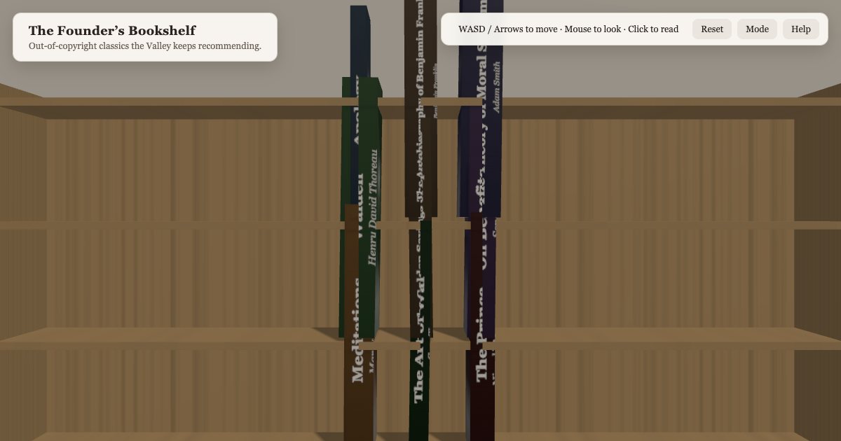 Screenshot of the Bookshelf demo