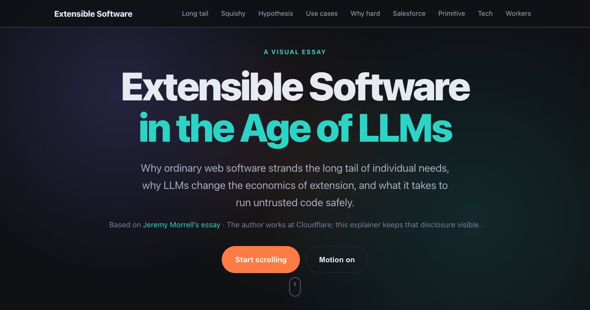 Screenshot of the Extensible Software demo