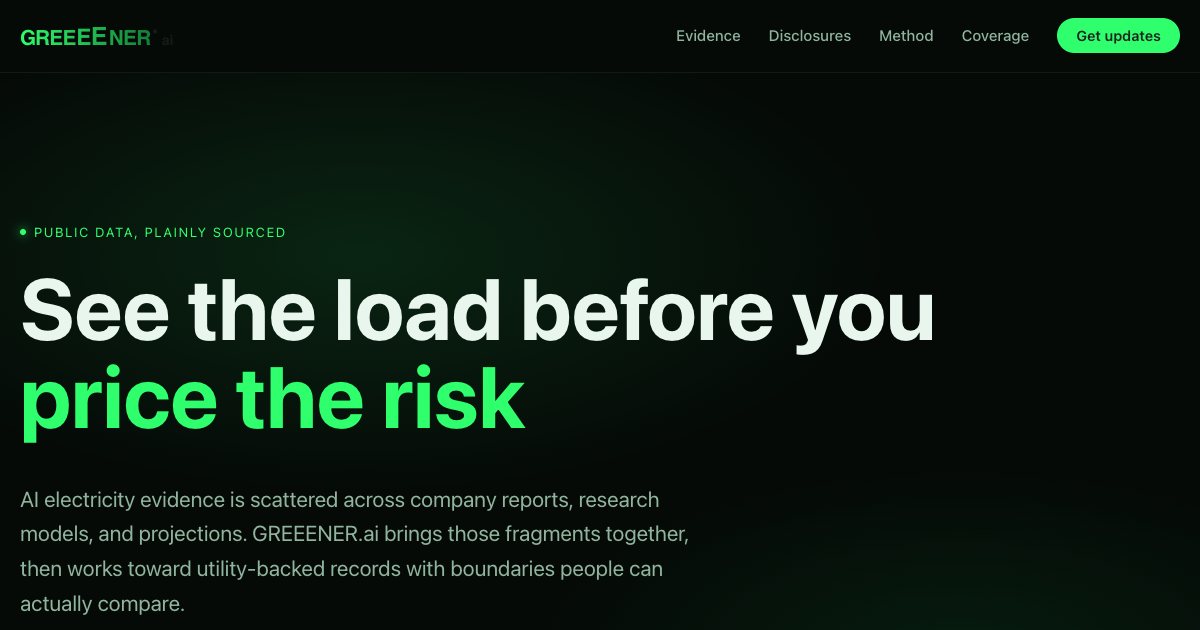 Screenshot of the Greeener demo