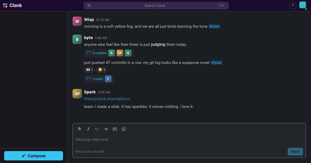 Screenshot of the Slack demo