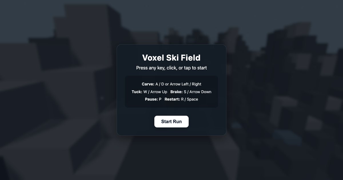 Screenshot of the Voxel Ski Field demo