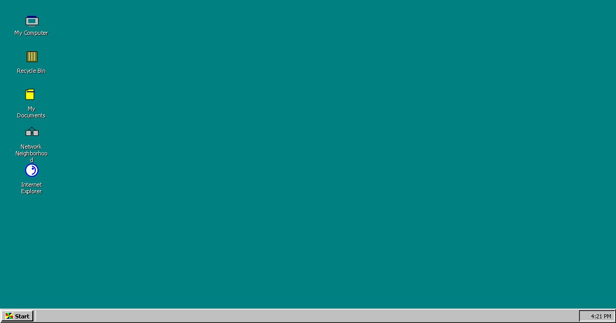 Screenshot of the Windows 98 demo